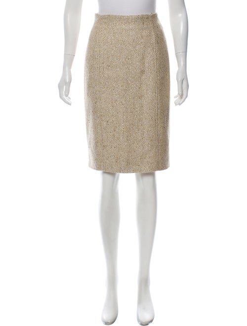 Valentino Metallic Tweed Skirt Metallic