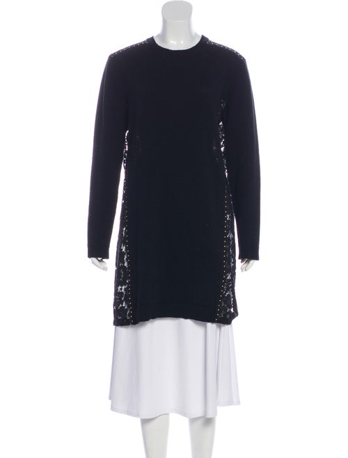 Valentino Embroidered Wool Sweater Black