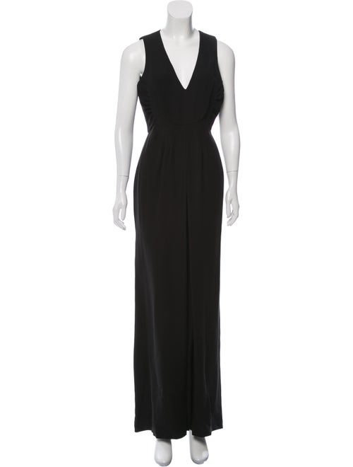 Valentino Silk Wide-Leg Jumpsuit Black