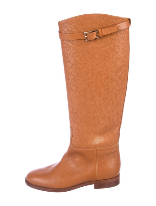 Valentino Knee-High Leather Boots Brown