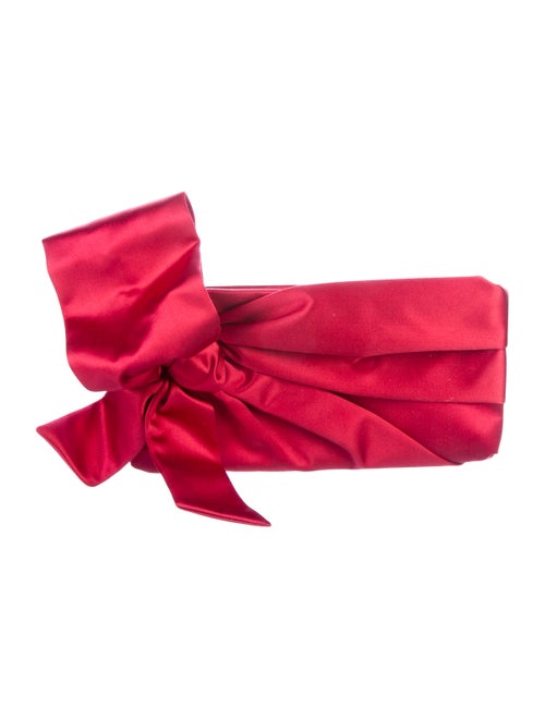 Valentino Satin Bow Clutch gold