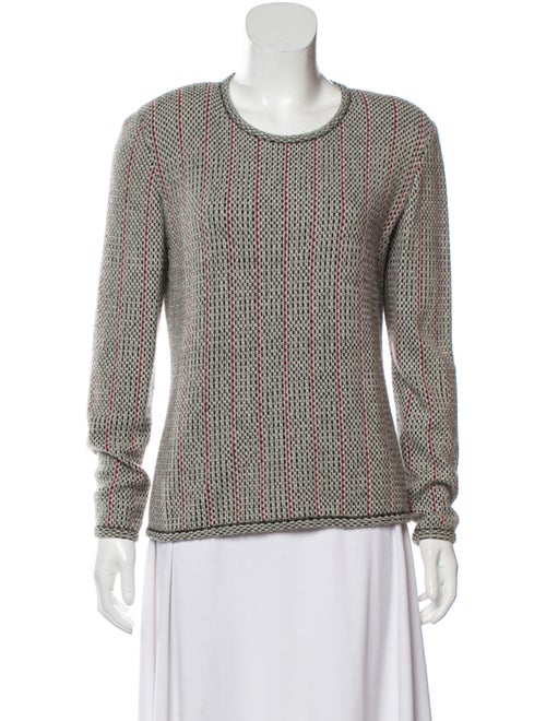 Valentino Patterned Knit Sweater White