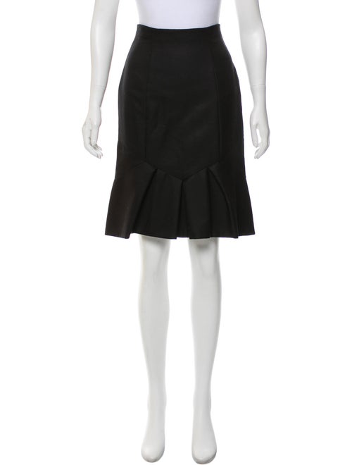 Valentino Wool Pencil Skirt Black