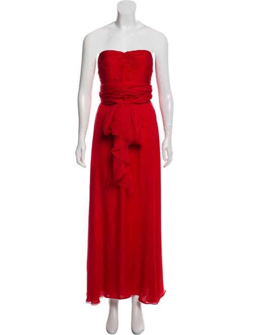 Valentino Silk Evening Dress Red