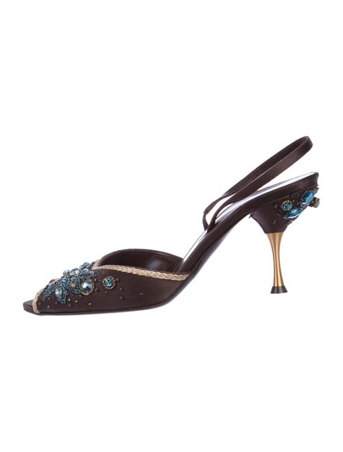 Valentino Satin Slingback Sandals multicolor