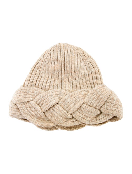 Valentino Lambswool Knit Beanie Beige