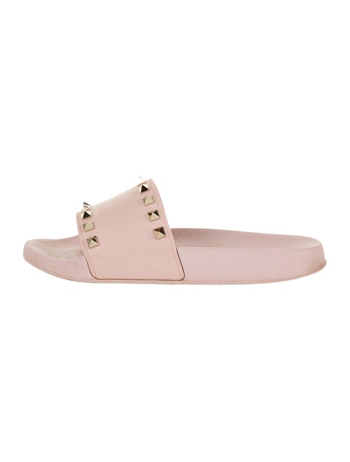 Valentino Rockstud Rubber Slides Mauve