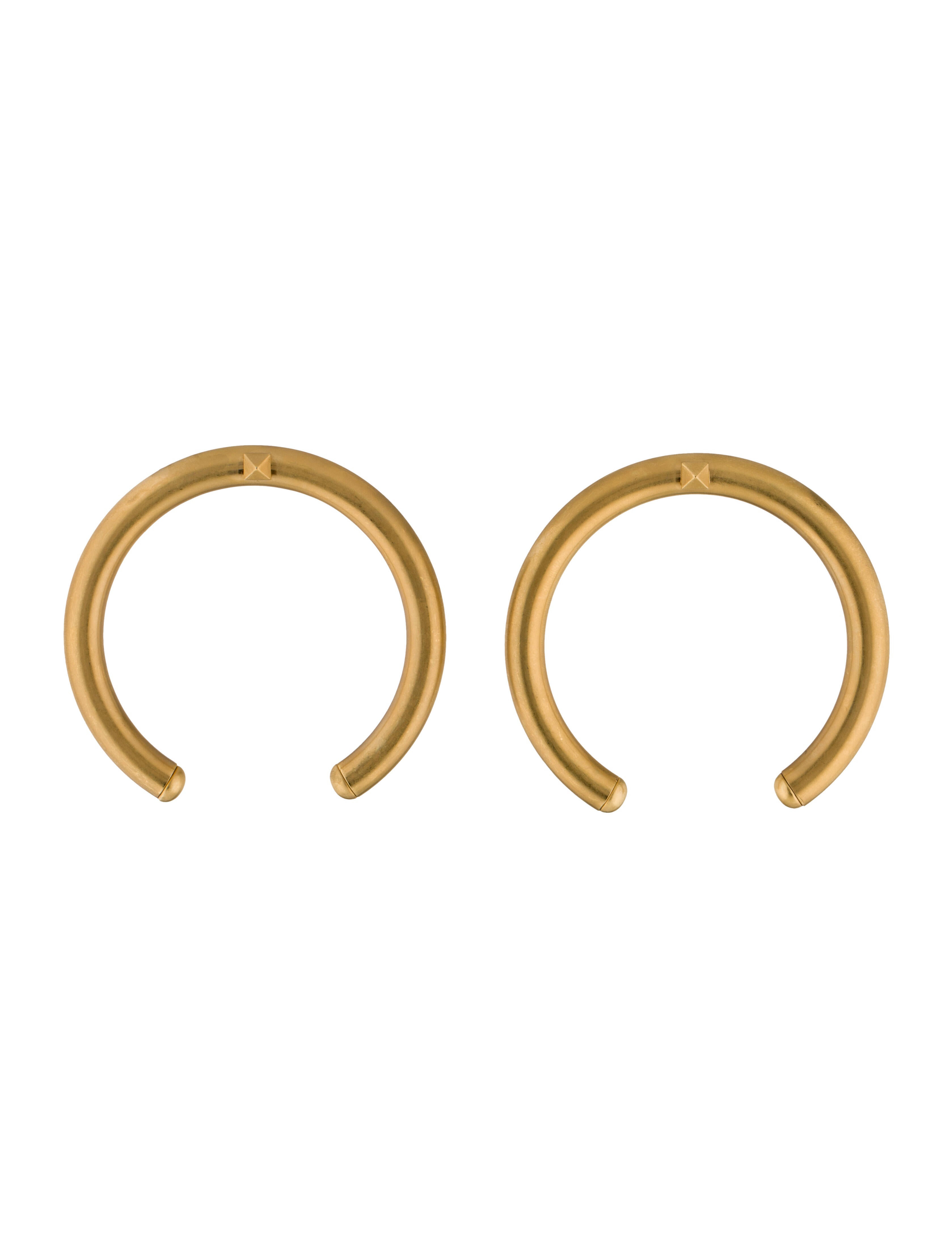 Valentino Rockstud Large Hoop Earrings - Brass Hoop