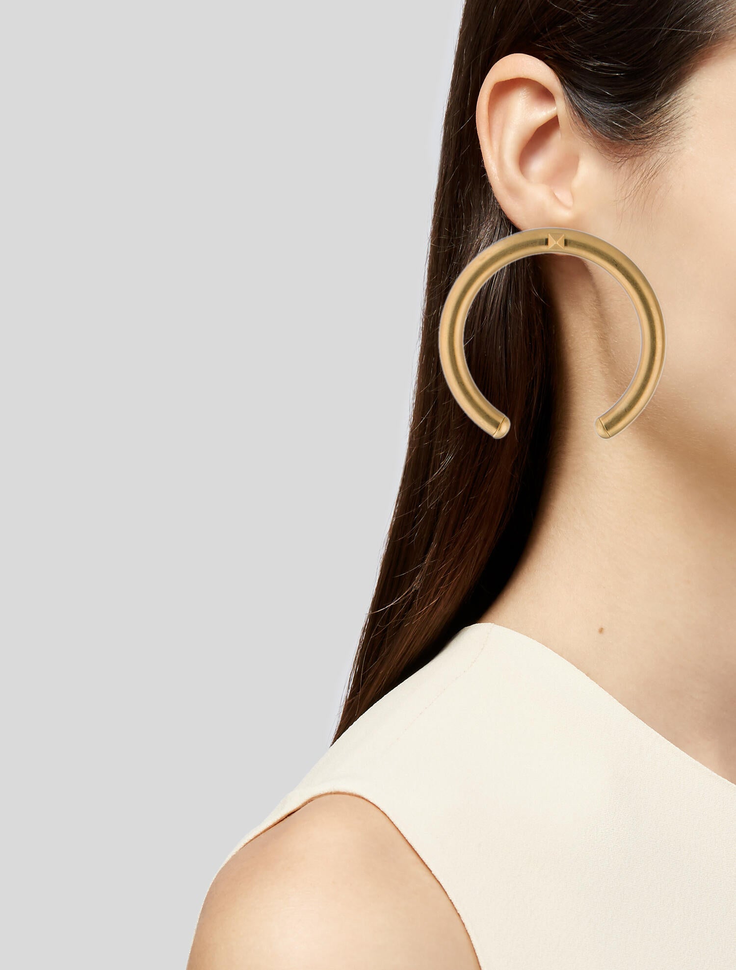 Valentino Rockstud Large Hoop Earrings - Brass Hoop