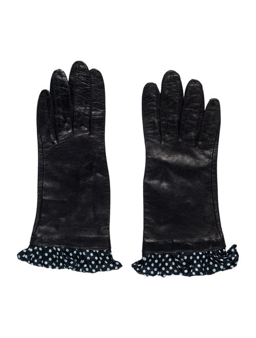 Valentino Vintage Leather Gloves Black