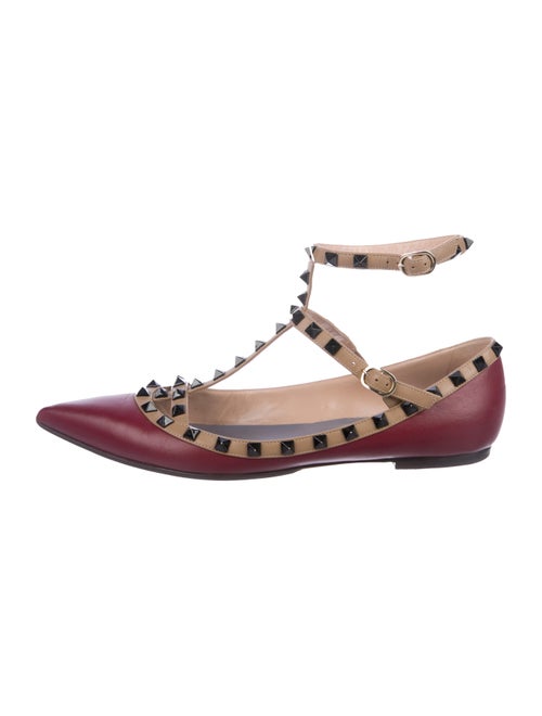 Valentino Rockstud Leather Flats black