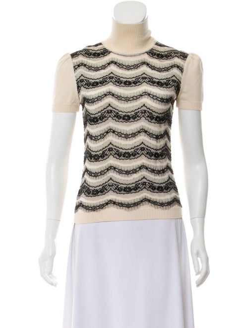 Valentino Striped Turtleneck Top