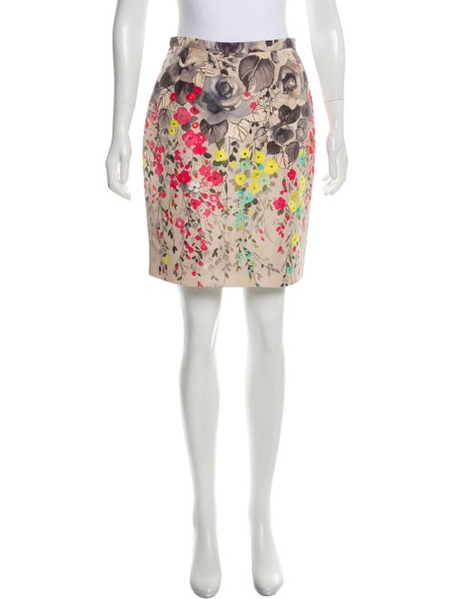 Valentino Floral Print Satin Skirt multicolor
