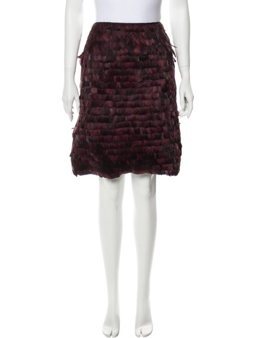 Valentino Feather Trim Knee-Length Skirt Purple