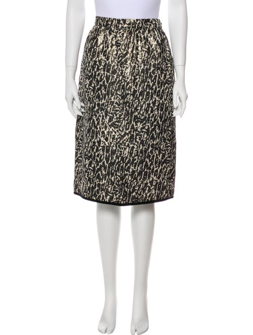 Valentino Metallic Knee-Length Skirt Gold