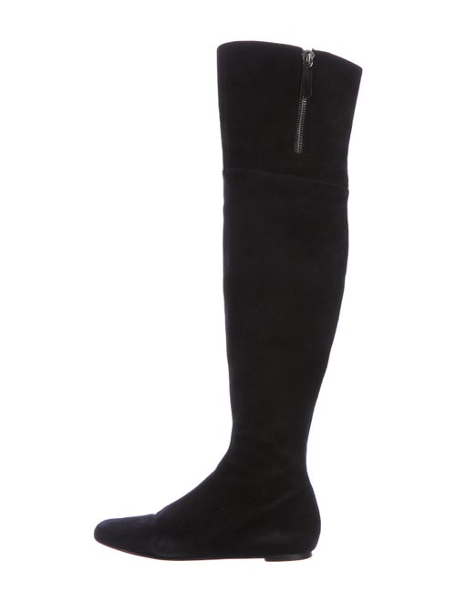 Valentino Suede Over -The-Knee Boots Black