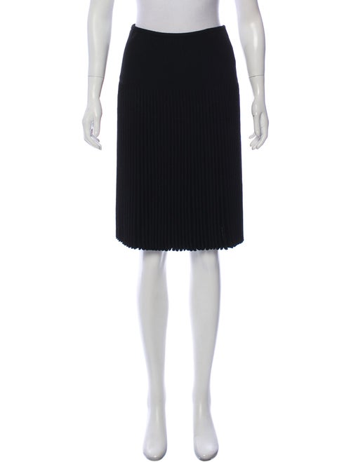 Valentino Pleated Wool Skirt Black