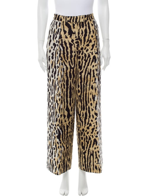 Valentino Animal Print Wide Leg Pants