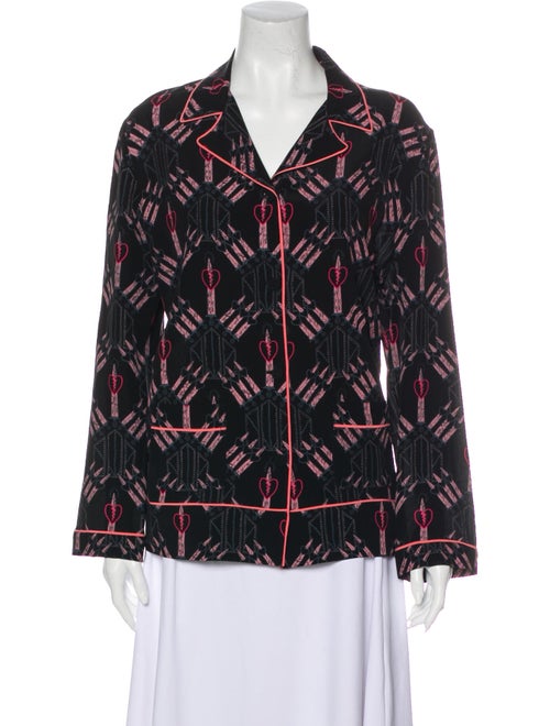 Valentino Silk Printed Pajamas Black