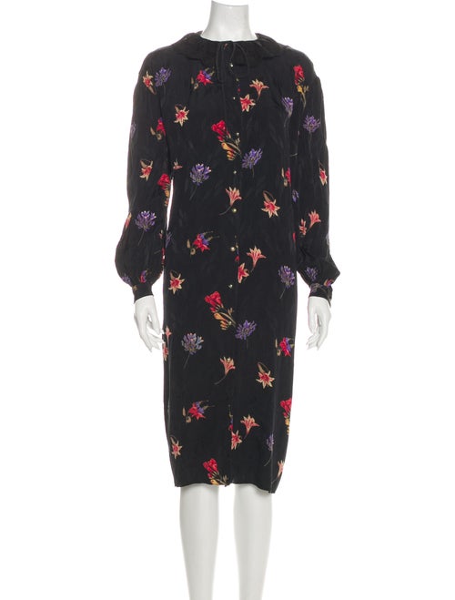 Valentino Silk Knee-Length Dress Black