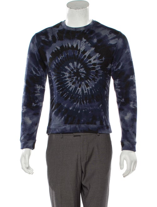Valentino Tie Dye Crew Neck Sweatshirt blue