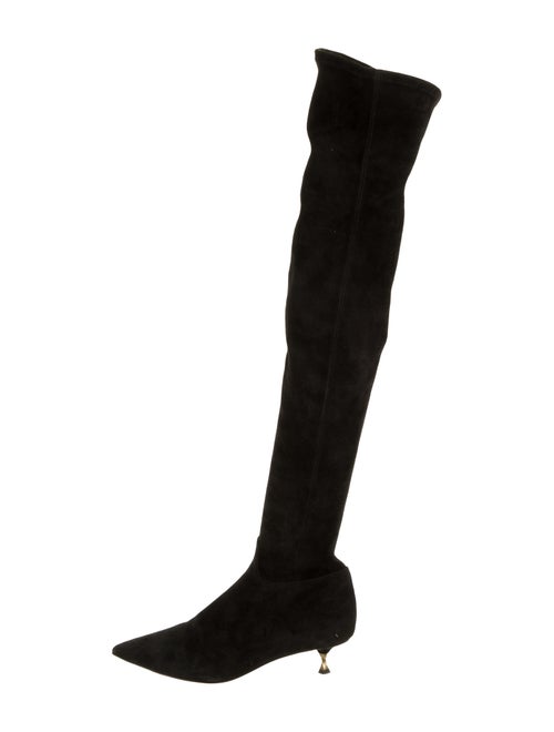 Valentino Suede Over-The-Knee Boots Black