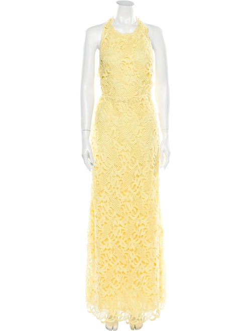 Valentino Silk Long Dress Yellow