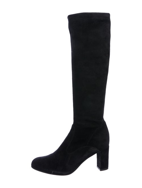 Valentino Suede Knee-High Boots Black