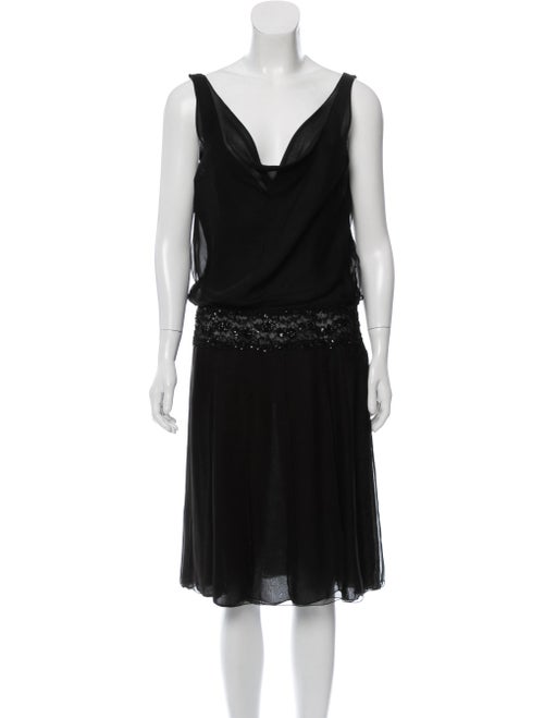 Valentino Silk Embellished Dress Black
