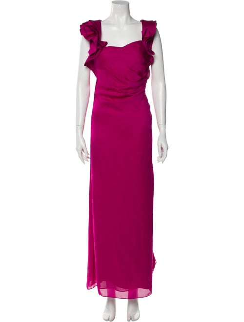 Valentino Silk Long Dress Pink