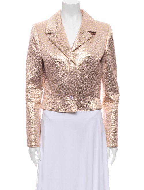 Valentino Brocade Notch-Lapel Blazer gold