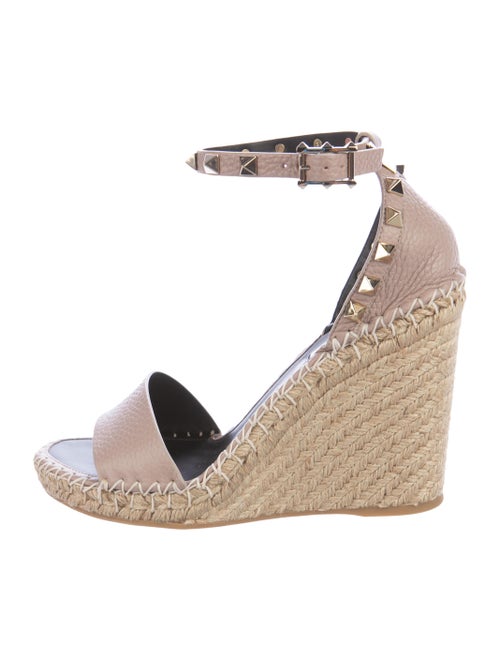 Valentino Rockstud Accents Leather Espadrilles