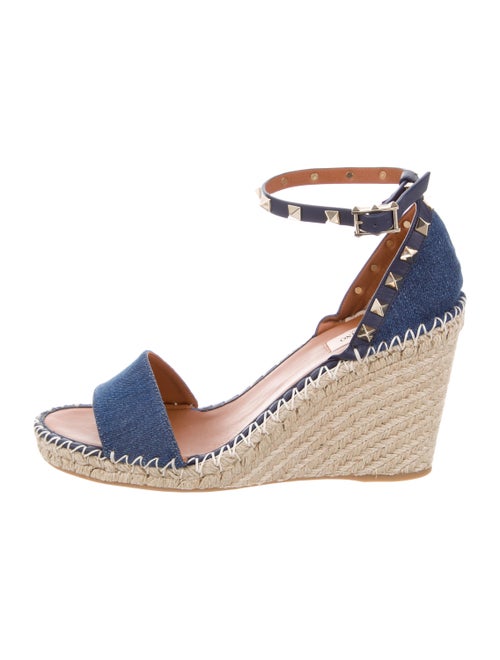 Valentino Rockstud Accents Espadrilles Blue