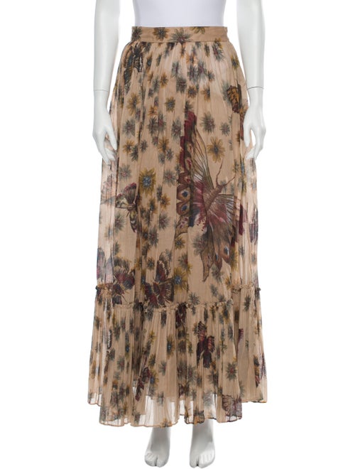 Valentino Floral Print Long Skirt