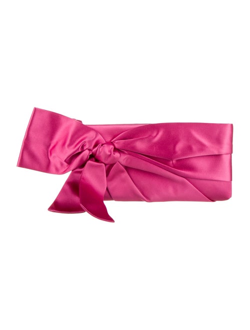Valentino Satin Bow Clutch Pink