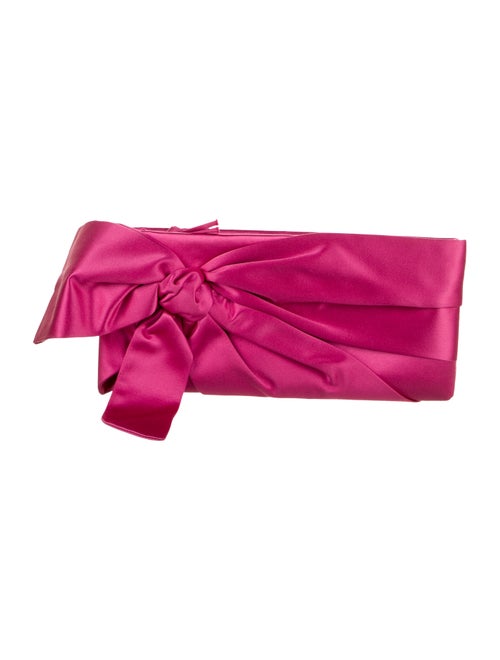 Valentino Satin Bow Clutch Pink