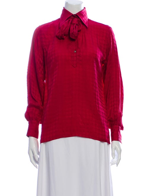 Valentino Silk Long Sleeve Blouse Pink