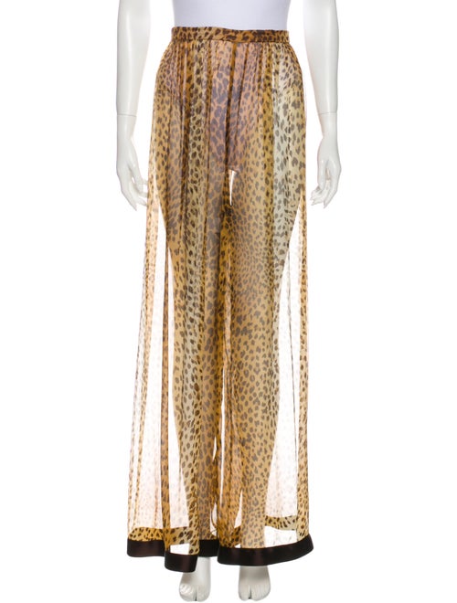 Valentino Animal Print Wide Leg Pants