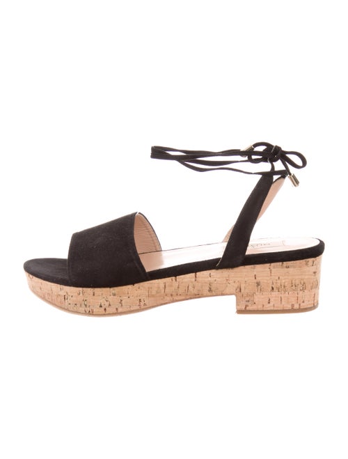 Valentino Suede Lace-Up Sandals Black