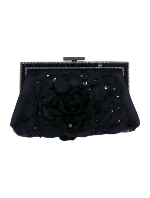 Valentino Embellished Satin Evening Clutch black