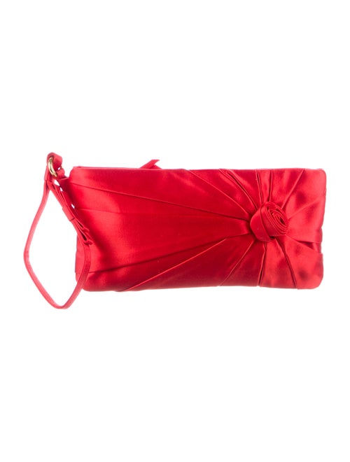 Valentino Pleated Satin Clutch gold