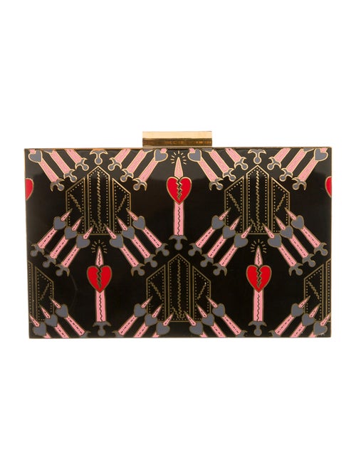 Valentino Graphic Box Clutch Black