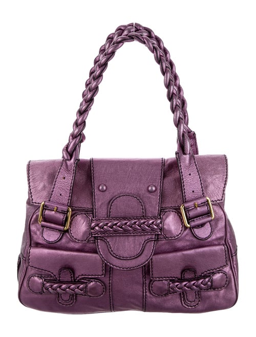Valentino Metallic Leather Historie Bag Metallic