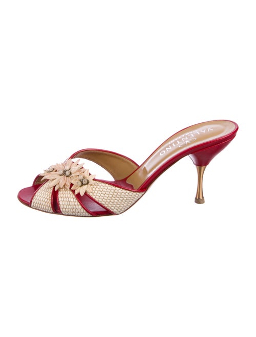 Valentino Vintage Raffia Slides