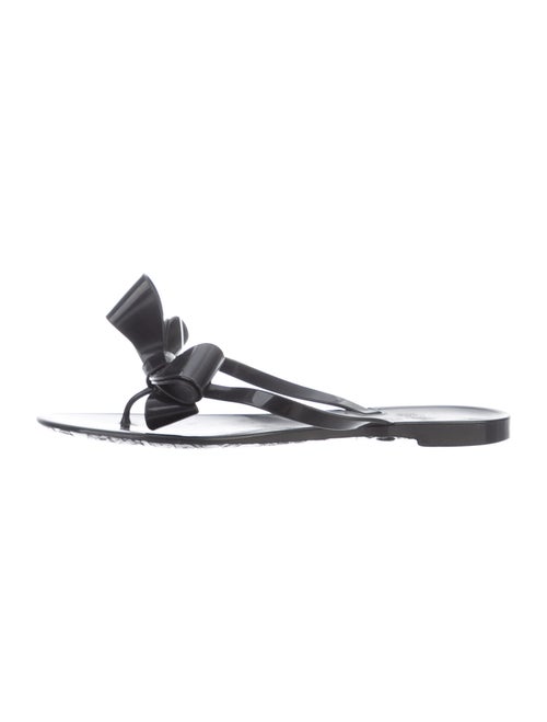 Valentino Bow Thong Sandals Black