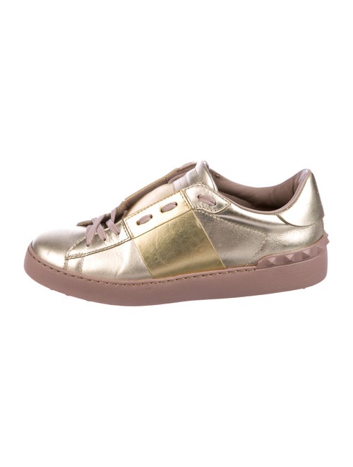 Valentino Leather Sneakers Gold