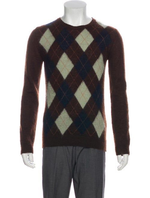 Valentino Mohair Argyle Sweater brown