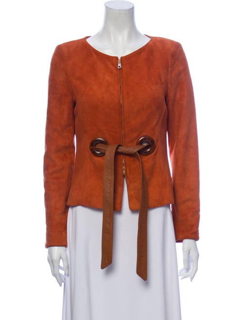 Valentino Goat Leather Evening Jacket Orange