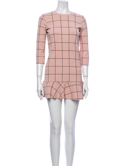 Valentino Plaid Print Mini Dress Pink