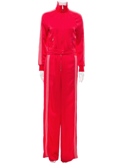 Valentino Mock Neck Jumpsuit Red